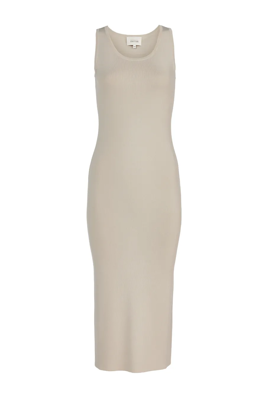 Bej rochie midi fără mâneci Bej rochie midi fără mâneci