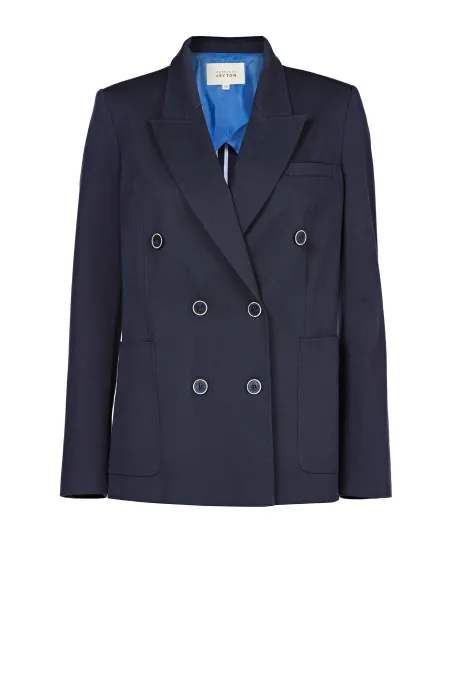 Jacheta de bumbac bleumarin pentru costum