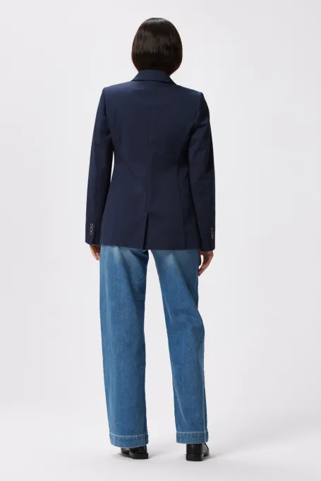 Jacheta de bumbac bleumarin pentru costum