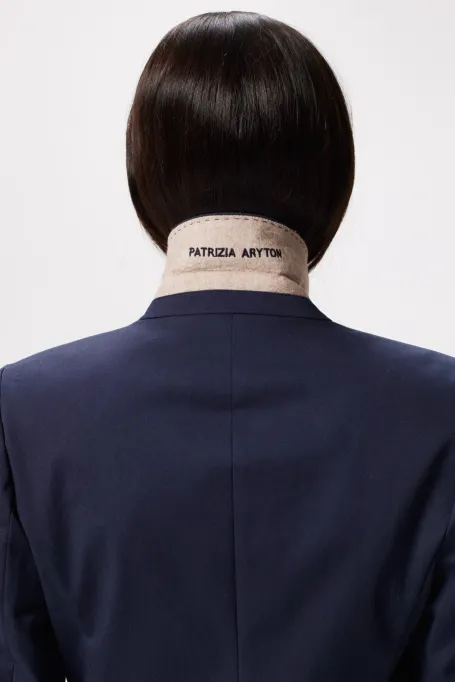 Jacheta de bumbac bleumarin pentru costum