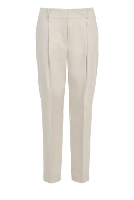Pantaloni din bumbac cu pliuri Pantaloni din bumbac cu pliuri
