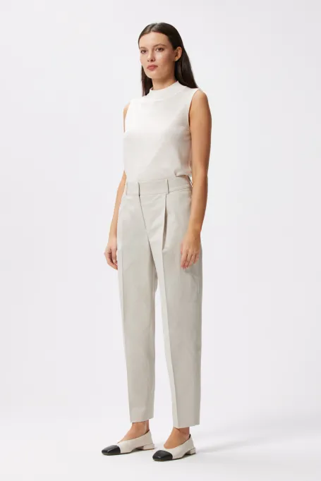 Pantaloni din bumbac cu pliuri