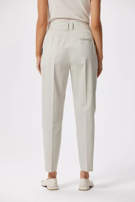 Pantaloni din bumbac cu pliuri Pantaloni din bumbac cu pliuri