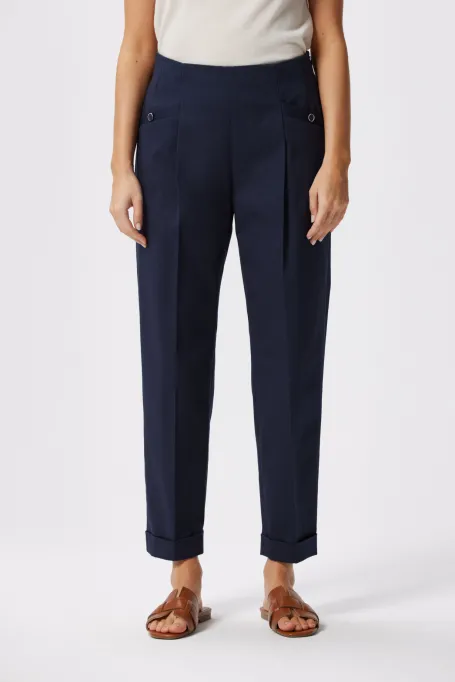 Pantaloni bleumarin din bumbac pentru costum