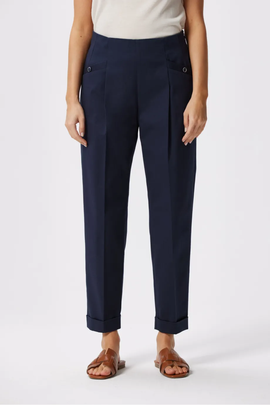 Pantaloni bleumarin din bumbac pentru costum Pantaloni bleumarin din bumbac pentru costum