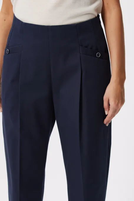 Pantaloni bleumarin din bumbac pentru costum Pantaloni bleumarin din bumbac pentru costum