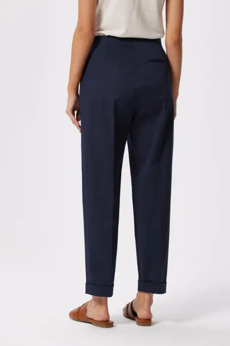Pantaloni bleumarin din bumbac pentru costum Pantaloni bleumarin din bumbac pentru costum