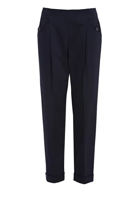 Pantaloni bleumarin din bumbac pentru costum Pantaloni bleumarin din bumbac pentru costum