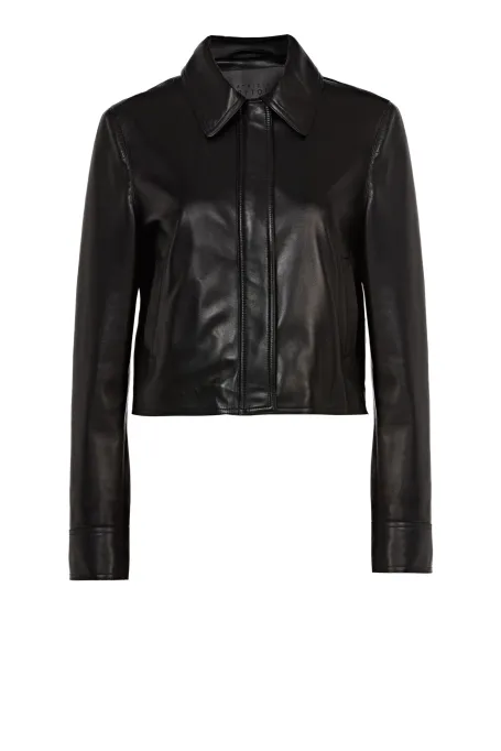 Jachetă din piele neagră