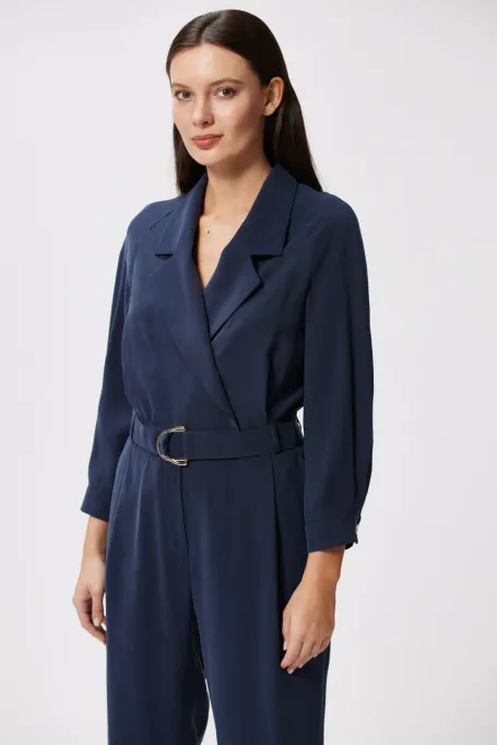 Salopetă bleumarin cu centură Salopetă bleumarin cu centură