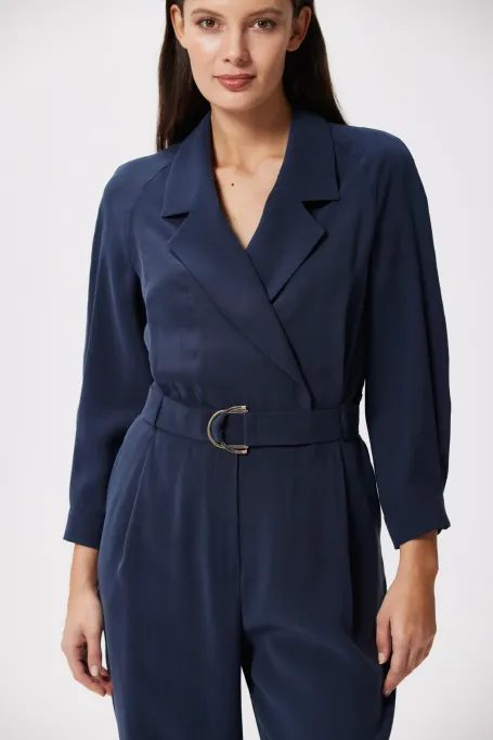 Salopetă bleumarin cu centură