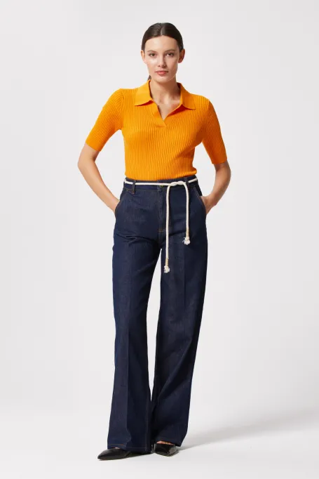 Blugi largi bleumarin