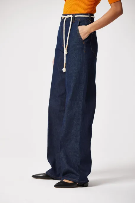 Blugi largi bleumarin Blugi largi bleumarin
