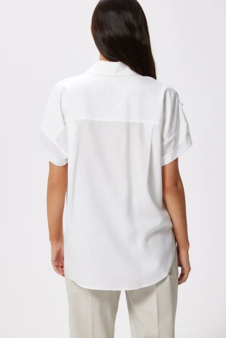 Cămașă albă cu mâneci scurte