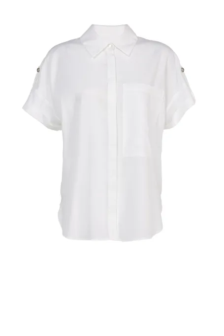 Cămașă albă cu mâneci scurte
