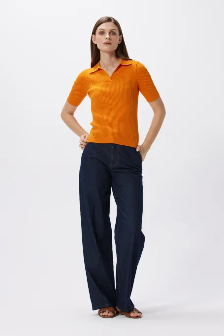 Bluza polo portocalie