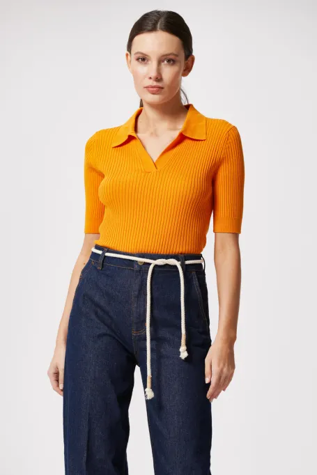 Bluza polo portocalie