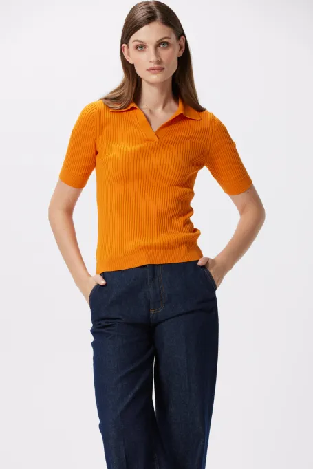 Bluza polo portocalie