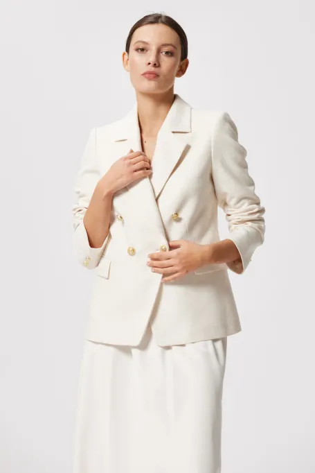 Jachetă albă montată