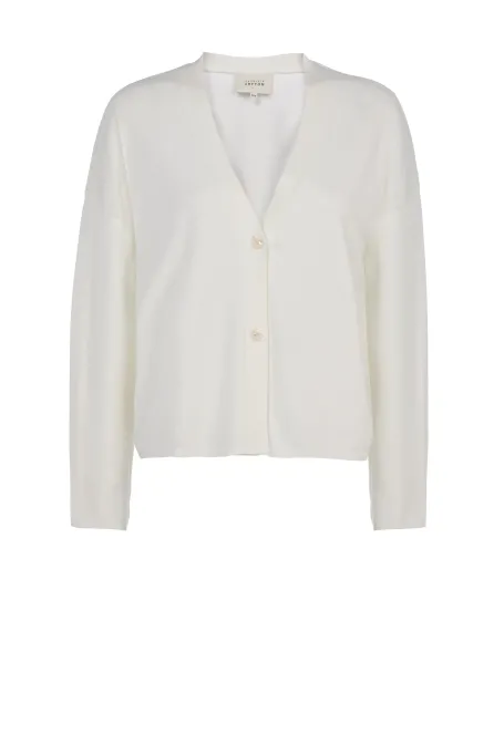 Cardigan scurt alb cu mătase