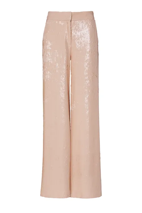 Pantaloni largi de costum cu paiete