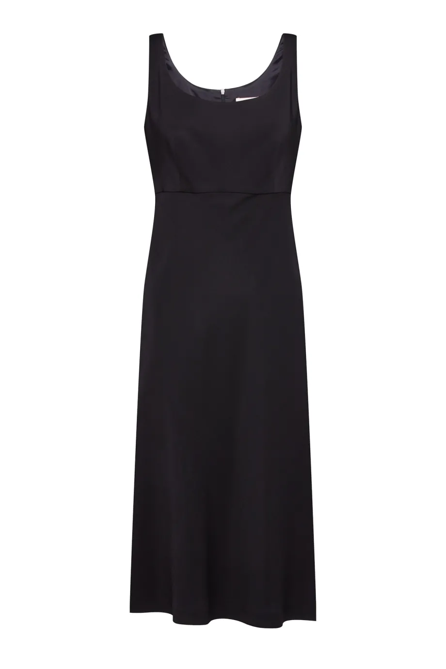 Rochie midi neagra cu bretele late Rochie midi neagra cu bretele late
