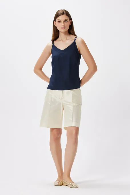 Pantaloni scurți de costum din mătase