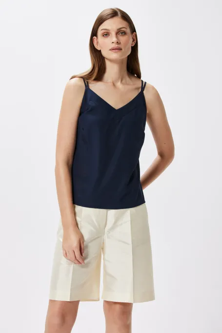 Pantaloni scurți de costum din mătase