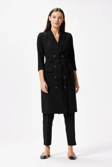 Rochie business Elise, neagră, la două piept