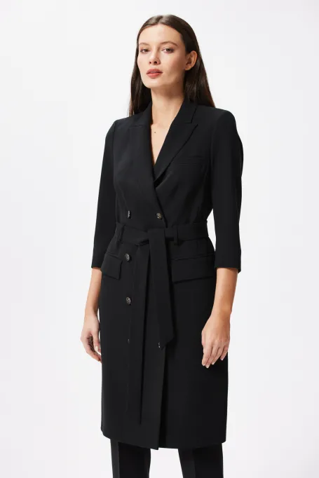 Rochie business Elise, neagră, la două piept