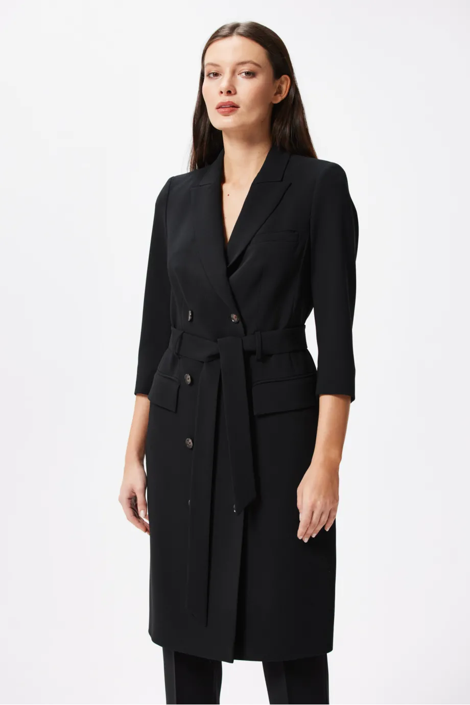 Rochie business Elise, neagră, la două piept Rochie business Elise, neagră, la două piept