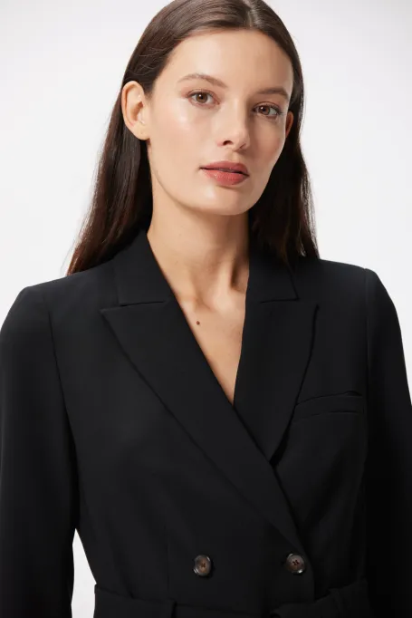 Rochie business Elise, neagră, la două piept