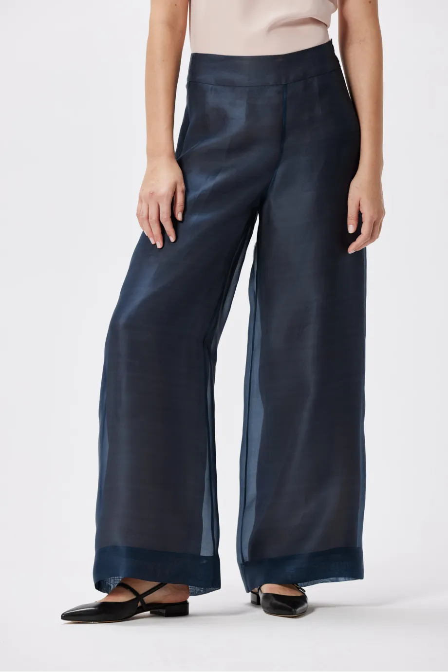 Pantaloni largi de costum Pantaloni largi de costum