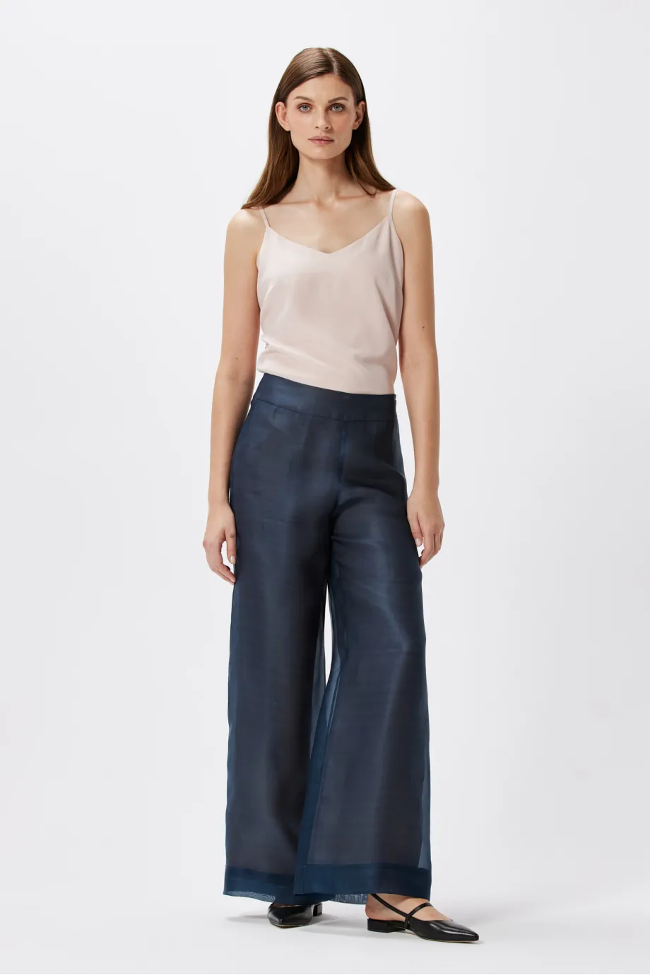 Pantaloni largi de costum Pantaloni largi de costum