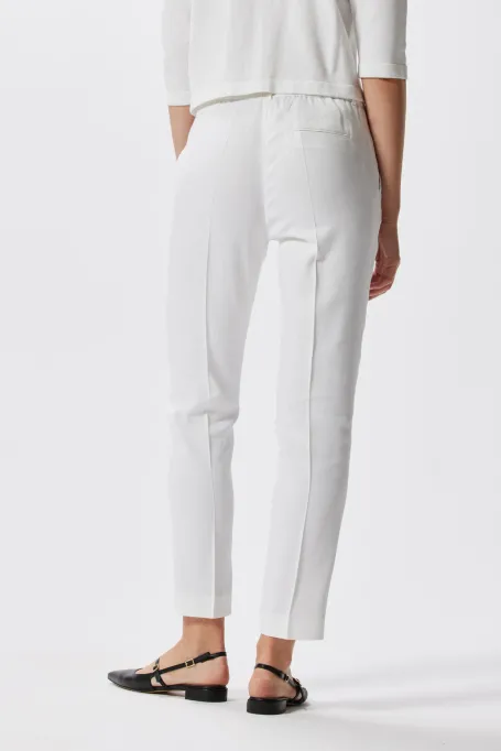 Pantaloni albi din in Lotto pentru a se potrivi