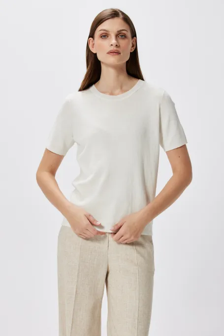 Bluza alba cu in si matase