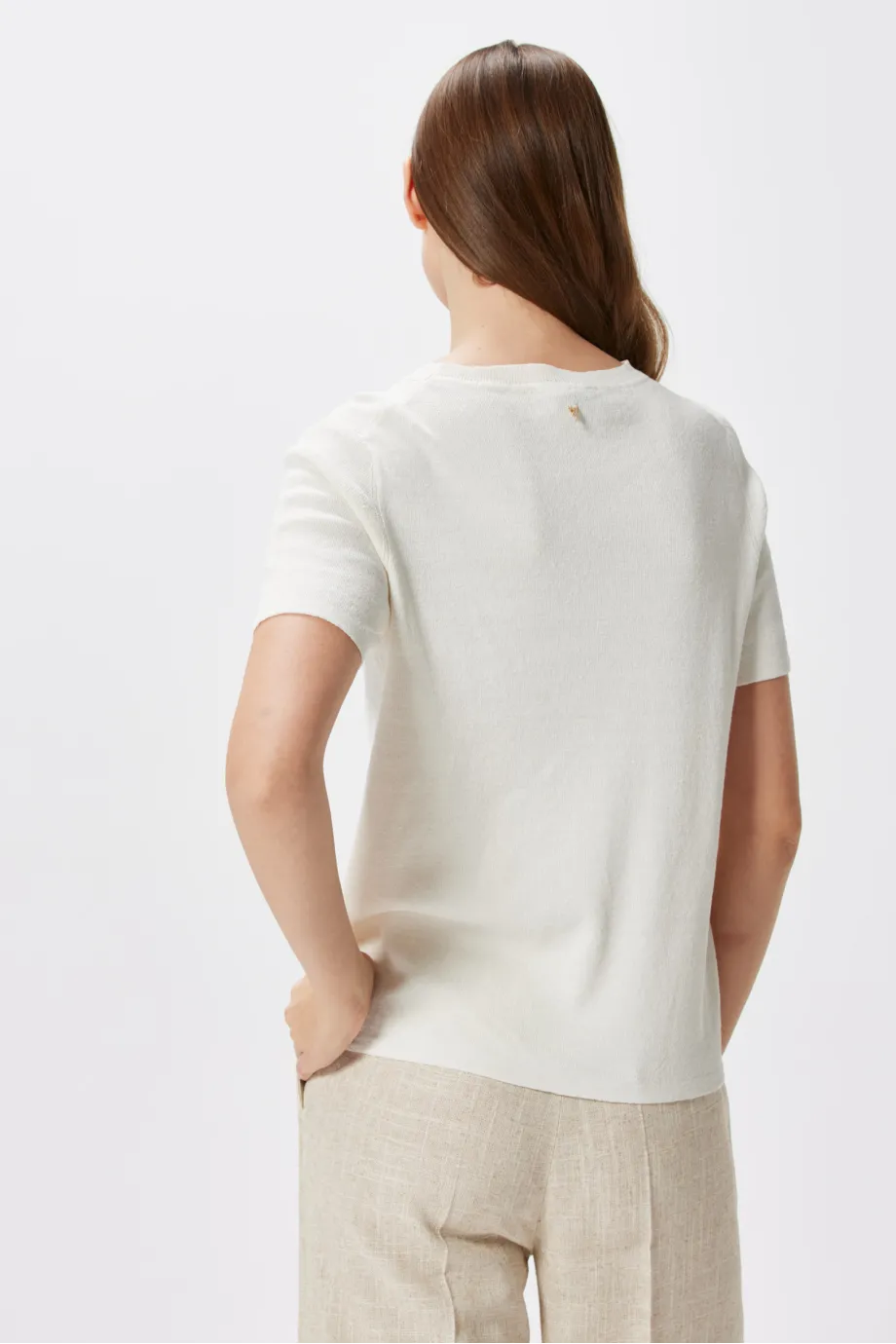 Bluza alba cu in si matase Bluza alba cu in si matase