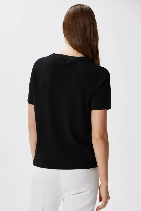 Bluza neagra cu in si matase