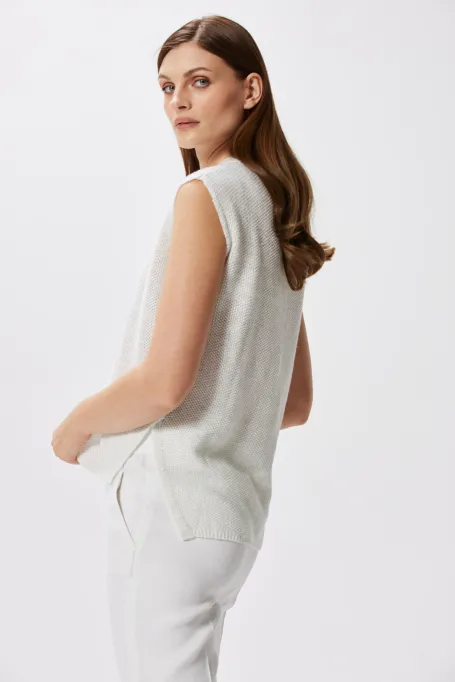 Bluza din in cu fir argintiu Bluza din in cu fir argintiu