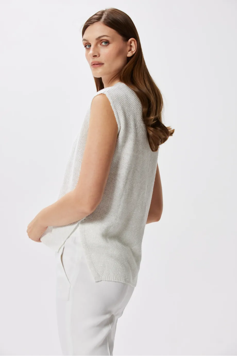 Bluza din in cu fir argintiu Bluza din in cu fir argintiu