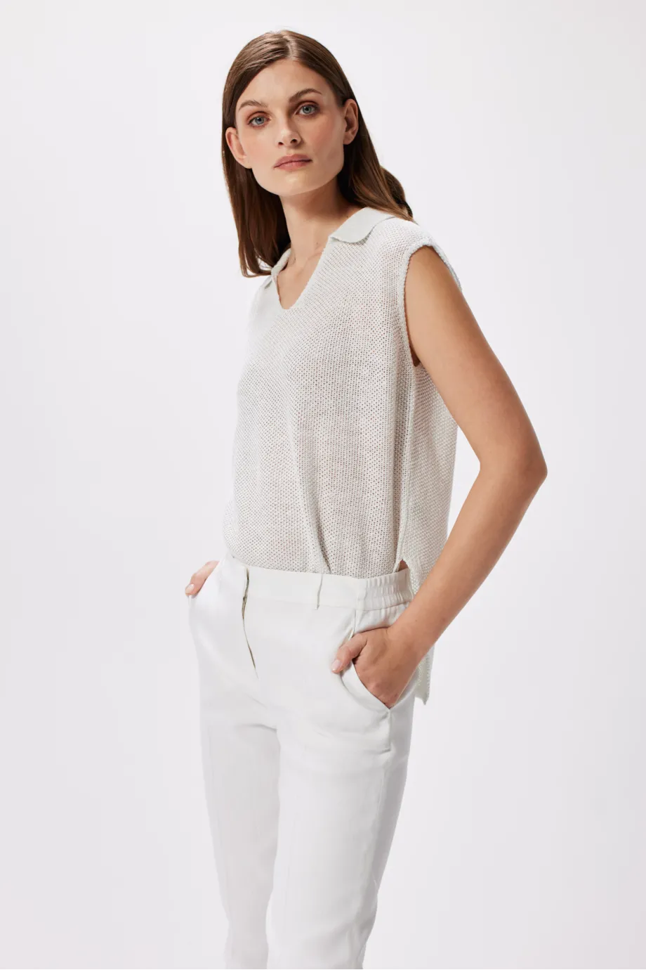 Bluza din in cu fir argintiu Bluza din in cu fir argintiu