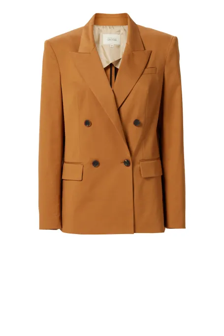 Jachetă de costum din bumbac la două piept
