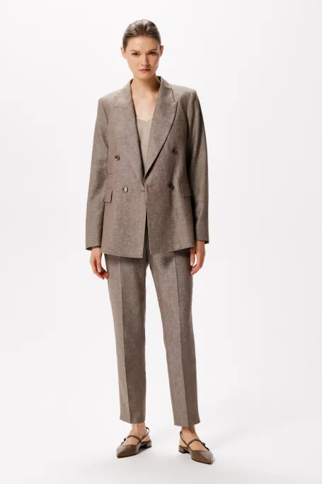 Sacou din amestec de lână răcoroasă și in pentru costum