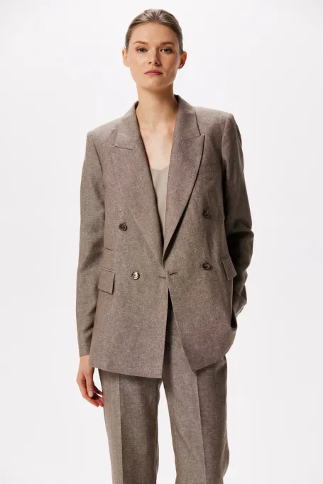 Sacou din amestec de lână răcoroasă și in pentru costum