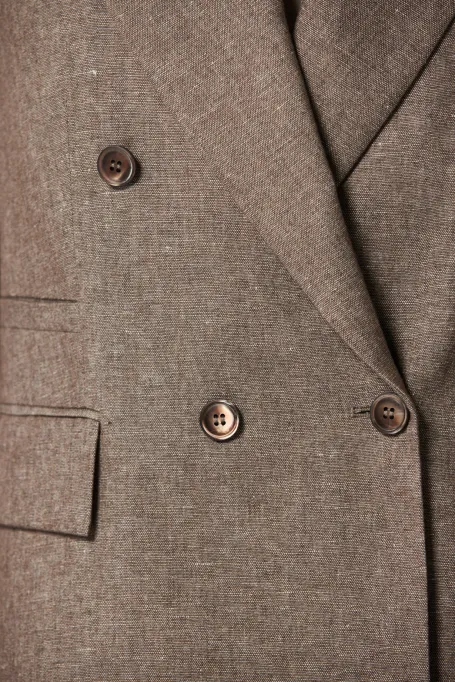 Sacou din amestec de lână răcoroasă și in pentru costum