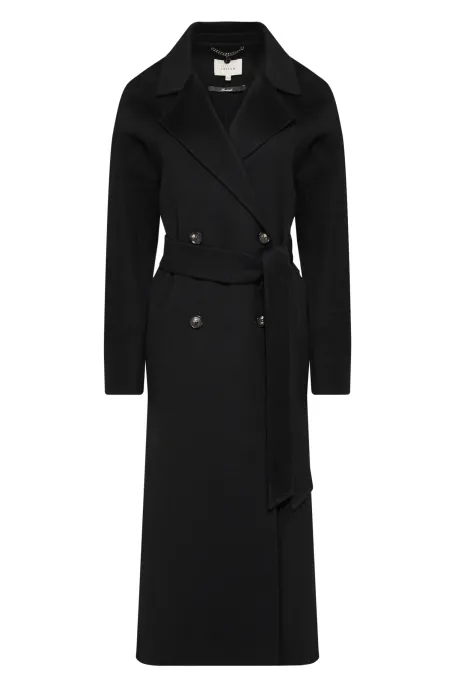 Palton negru din cașmir doubleface