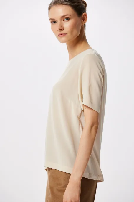 Bluză bej din mătase Brigitte