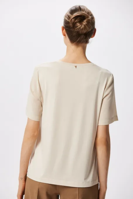 Bluză bej din mătase Brigitte