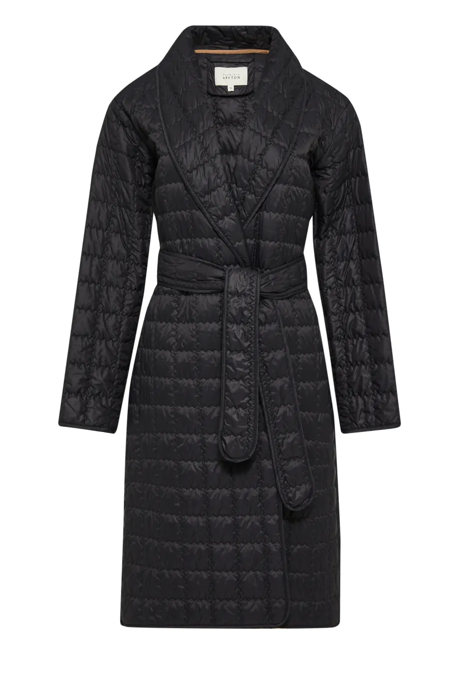 Geacă neagră matlasată cu umplutură din lână de cămilă Geacă neagră matlasată cu umplutură din lână de cămilă