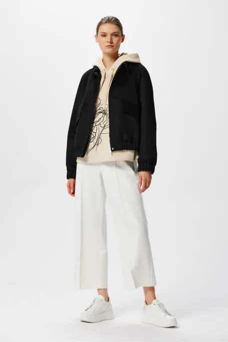 Geacă neagră din lână